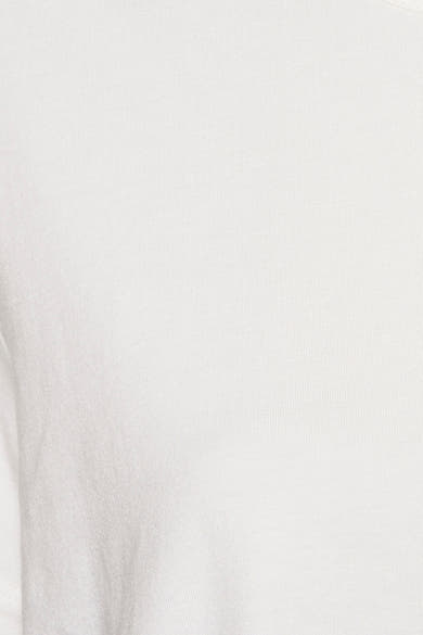 Wit T-shirt met korte mouwen van MORE & MORE, van effen stof met subtiele textuur.