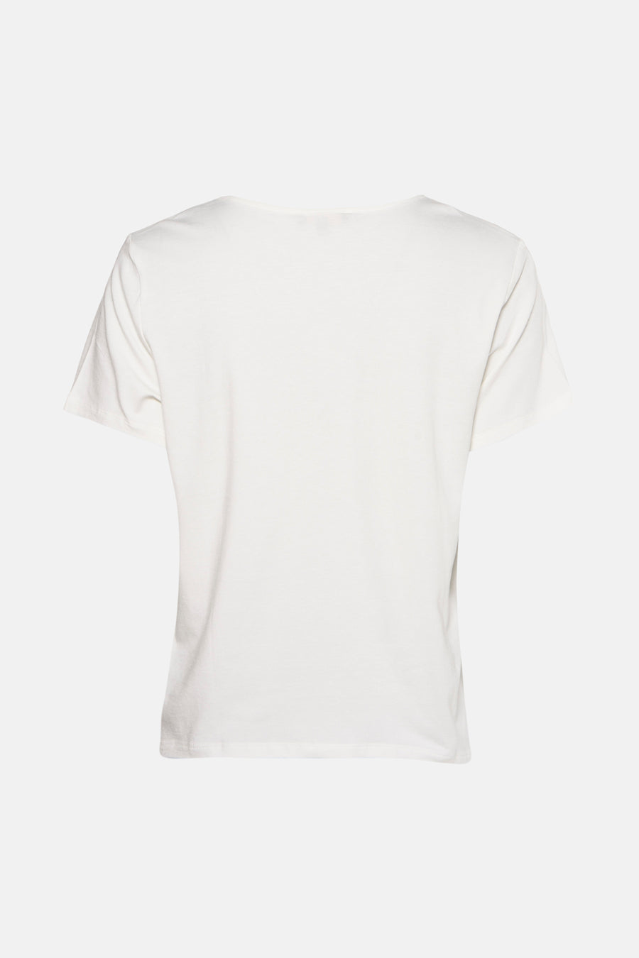 T-shirt blanc à manches courtes de MORE & MORE, uni et décontracté, présenté de dos.