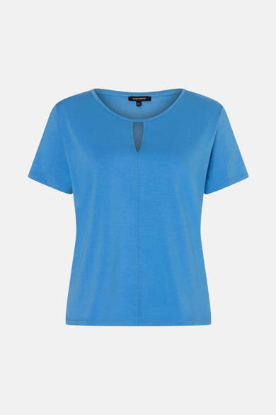 Blauw T-shirt met korte mouwen van MORE & MORE, achterzijde.