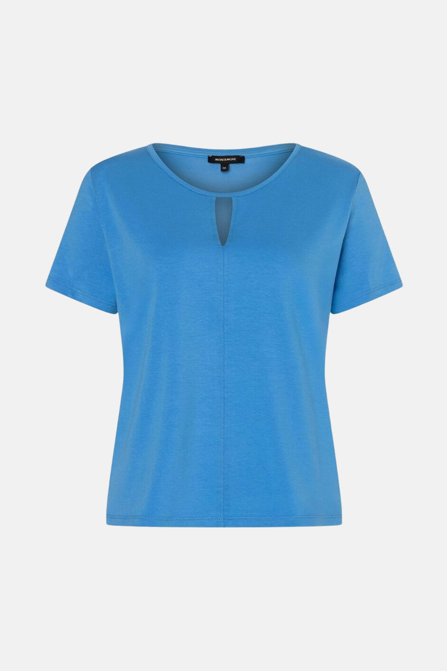 Blauw T-shirt met korte mouwen van MORE & MORE, achterzijde.
