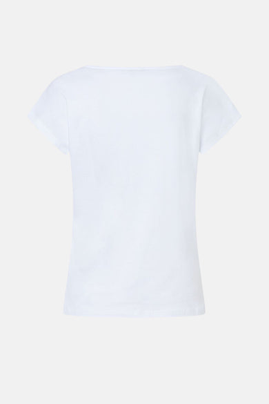 T-shirt blanc à manches courtes de MORE & MORE, uni, sur fond clair.

