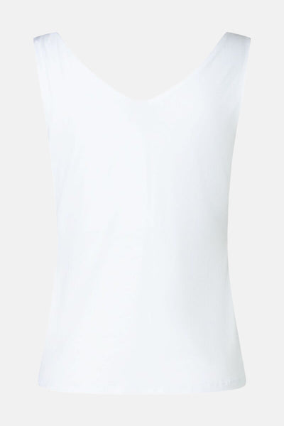 Top sans manches blanc de MORE & MORE, uni avec encolure en V.