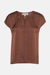 Blouse met korte mouwen - bruin