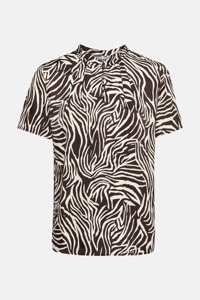 Blouse à manches courtes - Brun