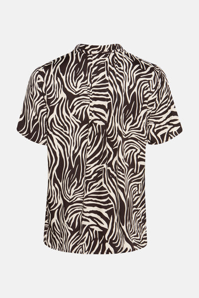 Blouse à manches courtes - Brun