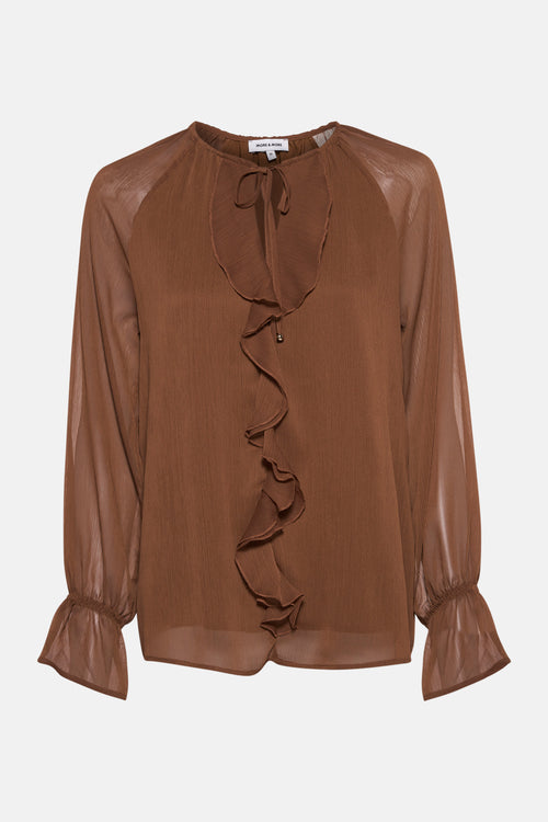 Blouse à manches longues - brun
