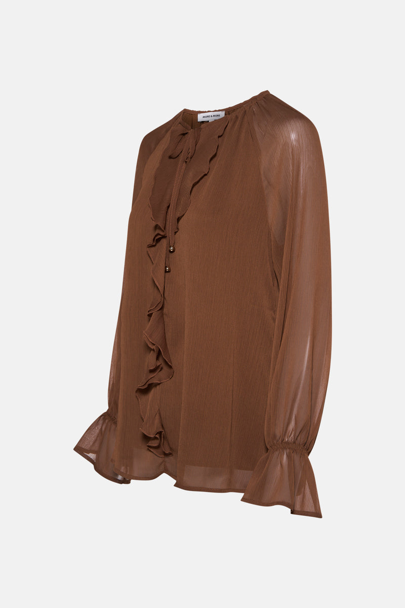 Blouse à manches longues - brun