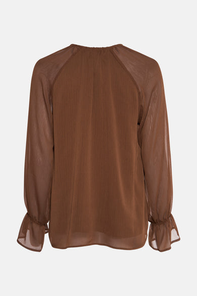 Blouse à manches longues - brun