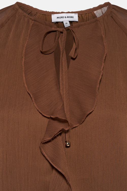 Blouse met lange mouwen - bruin