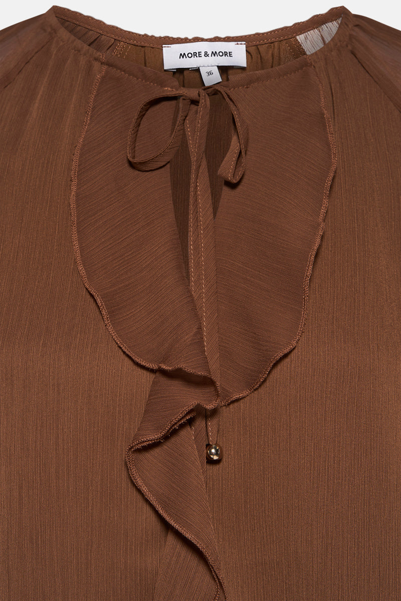 Blouse à manches longues - brun