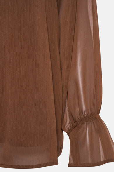 Blouse à manches longues - brun