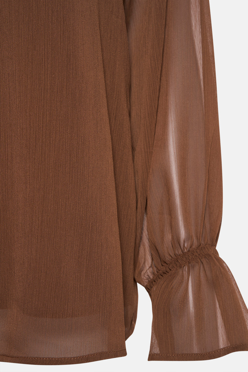 Blouse à manches longues - brun