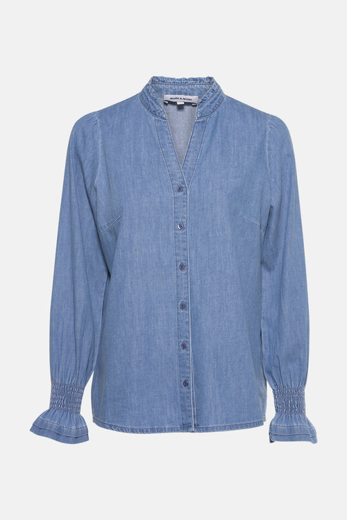 Chemisier (manches longues) bleu - MORE & MORE