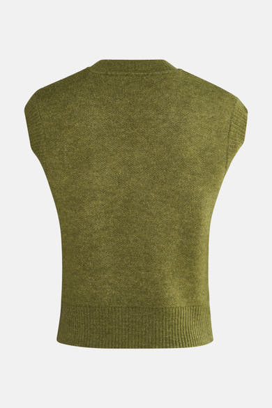 Groen hemdje van MORE & MORE, in textuurgebreid, achterzijde.