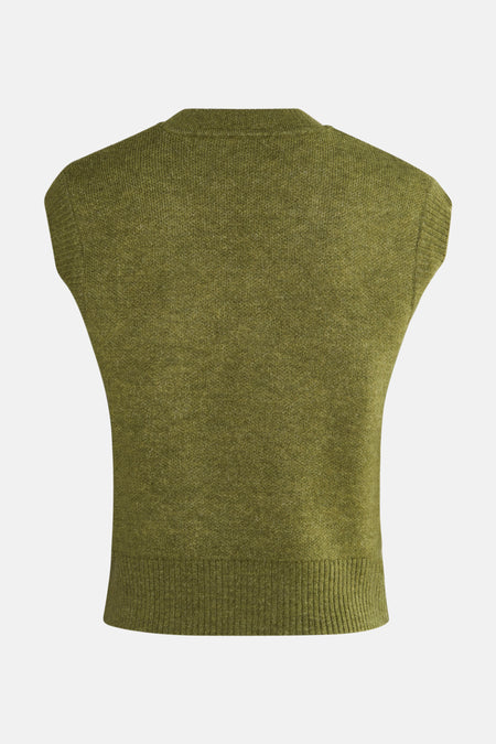 Groen hemdje van MORE & MORE, in textuurgebreid, achterzijde.
