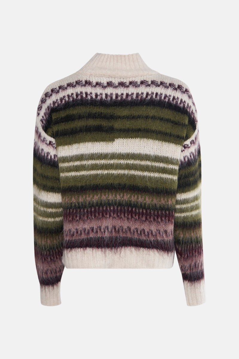Pull met rolkraag - multicolor