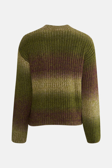 Groene trui met ronde hals van MORE & MORE, met een verloop-ombre patroon.
