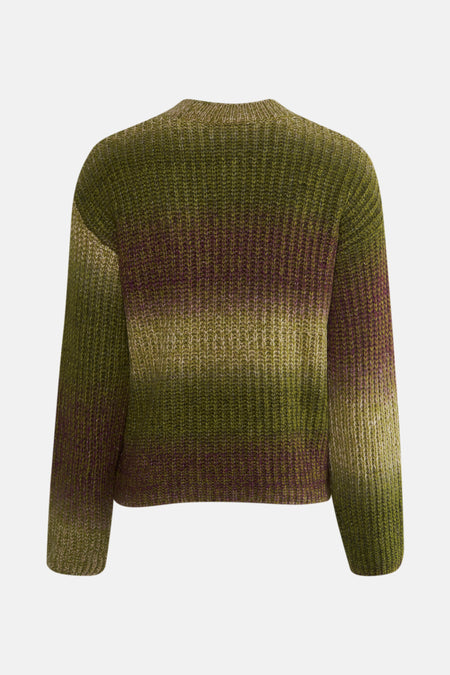 Groene trui met ronde hals van MORE & MORE, met een verloop-ombre patroon.