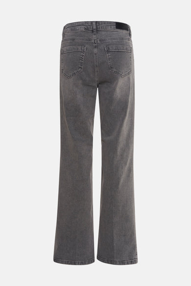 Rechte middengrijze jeans van MORE & MORE, achterzicht.