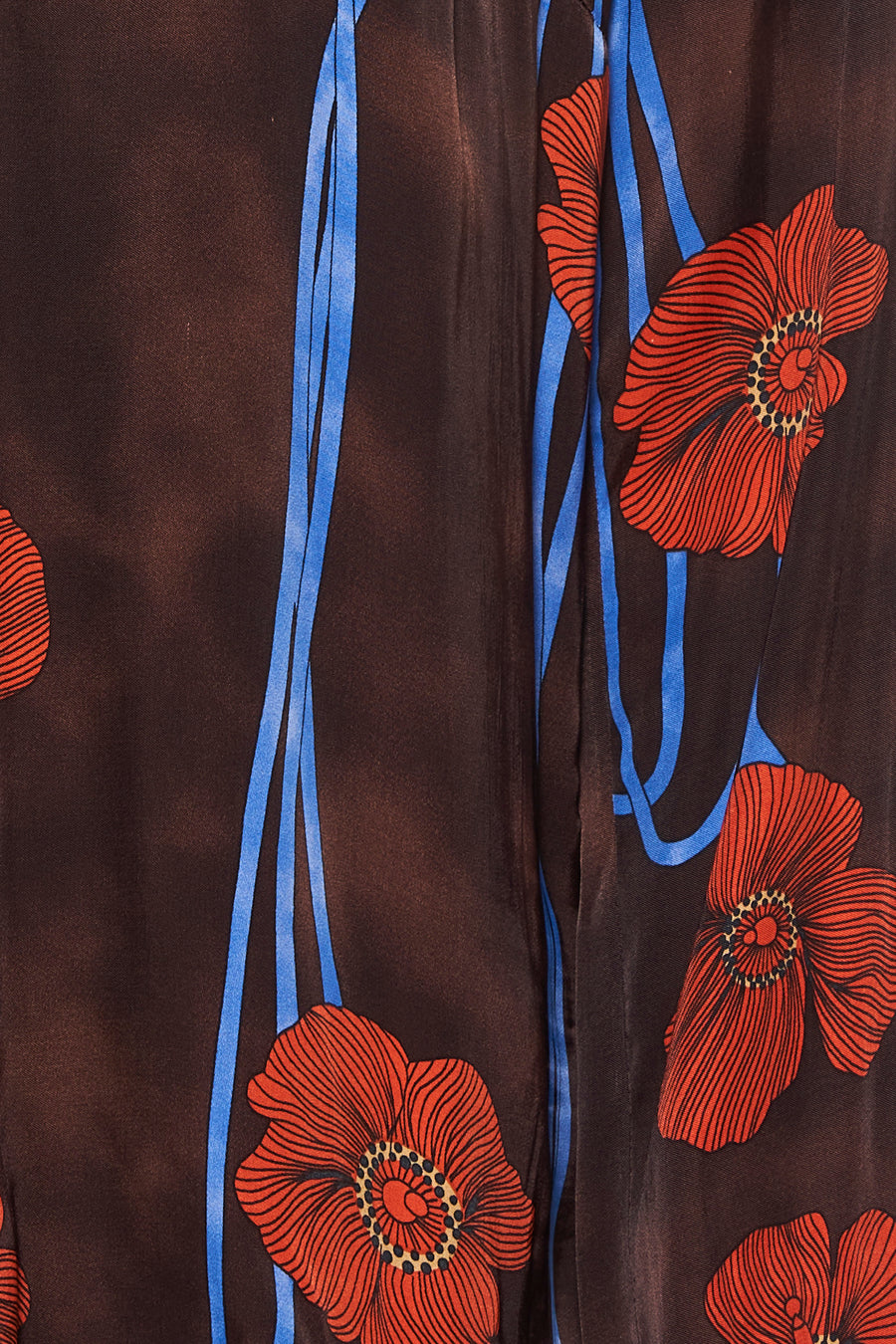 Multikleurig overhemd met lange mouwen van MORE & MORE, met rood bloemenpatroon en blauwe strepen.