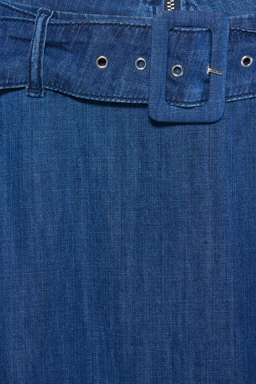 Lange rok - mid blue denim