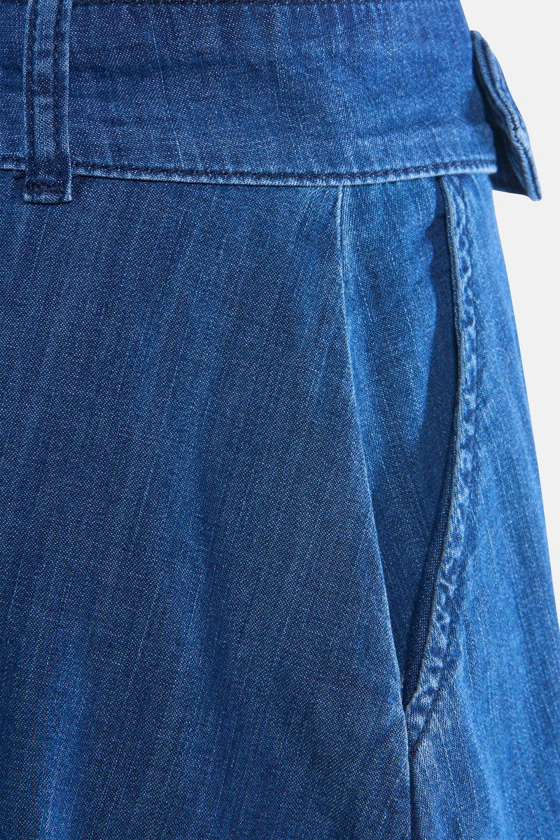 Lange rok - mid blue denim