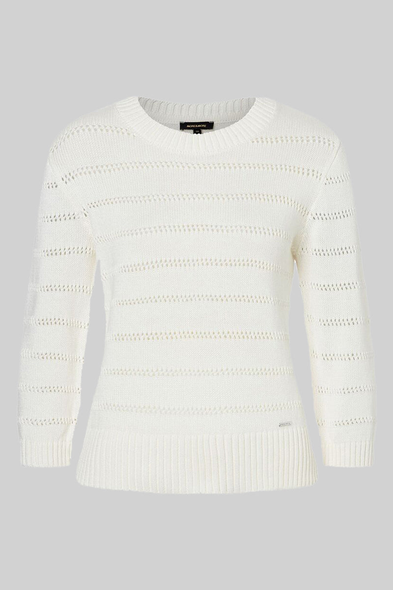 Pull col rond Blanc - MORE & MORE