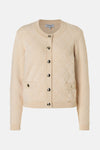 Beige cardigan van MORE & MORE met een pluizige textuur en een ruitpatroon.