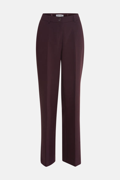 Bordeaux kostuumbroek van MORE & MORE met een rechte pasvorm en een klassieke taille.