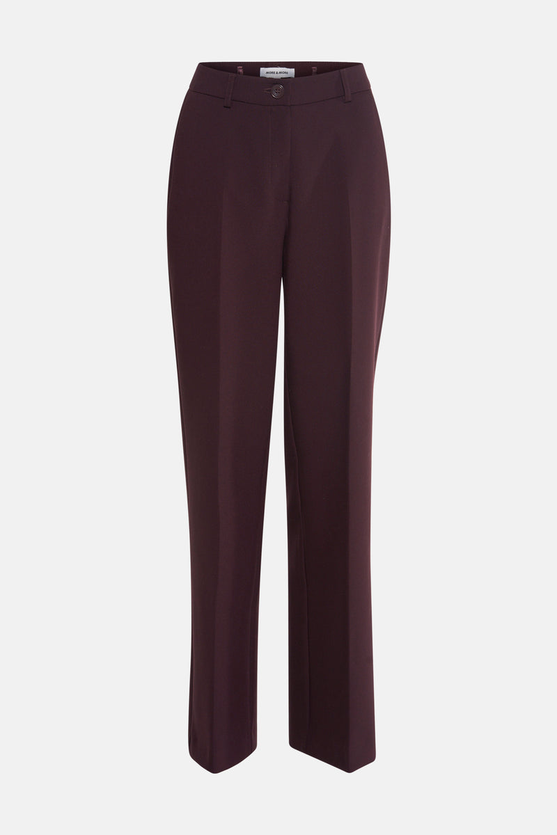 Bordeaux kostuumbroek van MORE & MORE met een rechte pasvorm en een klassieke taille.