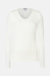 Top met lange mouwen wit van MORE & MORE, achterkant op neutrale achtergrond.