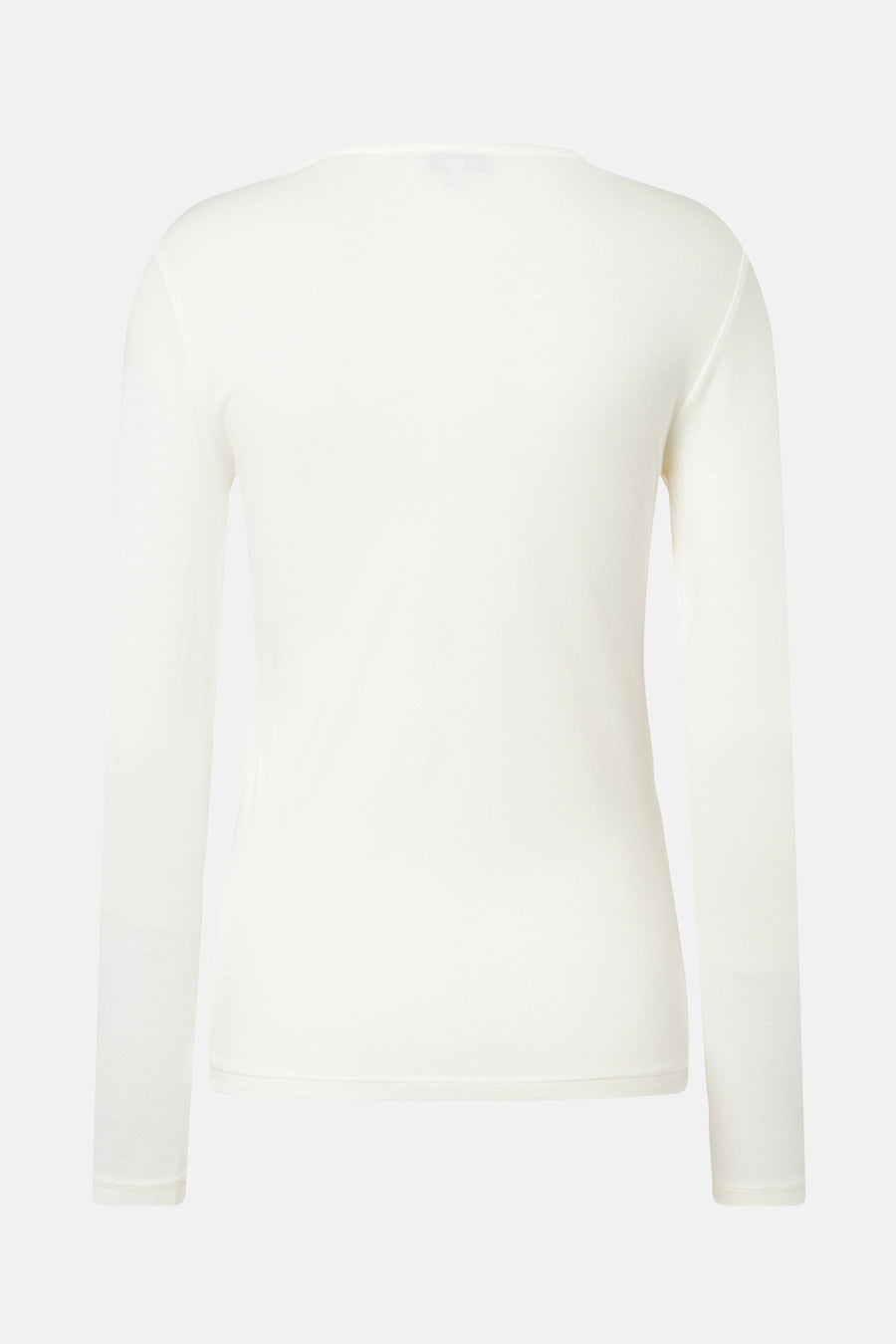 Top uni manches longues blanc de MORE & MORE, vue arrière sur fond neutre.