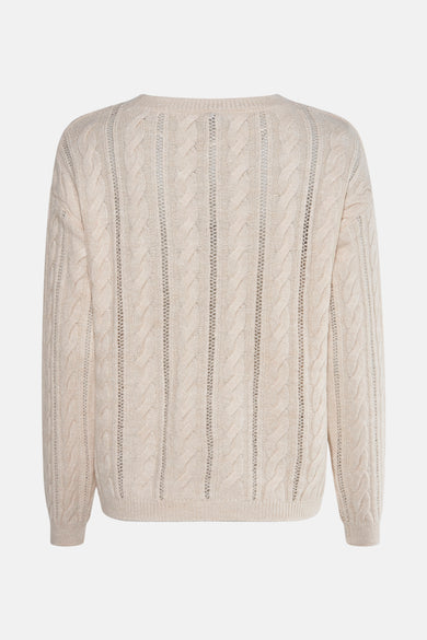 Pull met ronde hals - ecru
