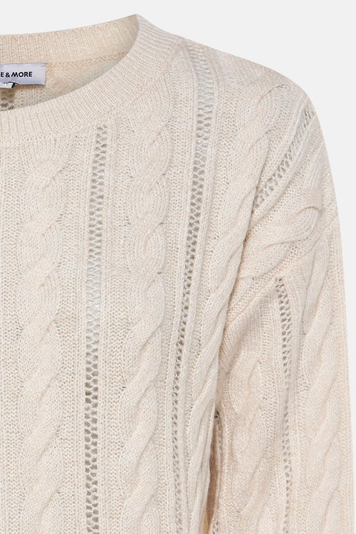 Pull met ronde hals - ecru