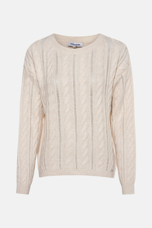 Pull met ronde hals - ecru