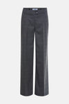 Pantalon de costume gris chiné de MORE & MORE, coupe droite à carreaux discrets.
