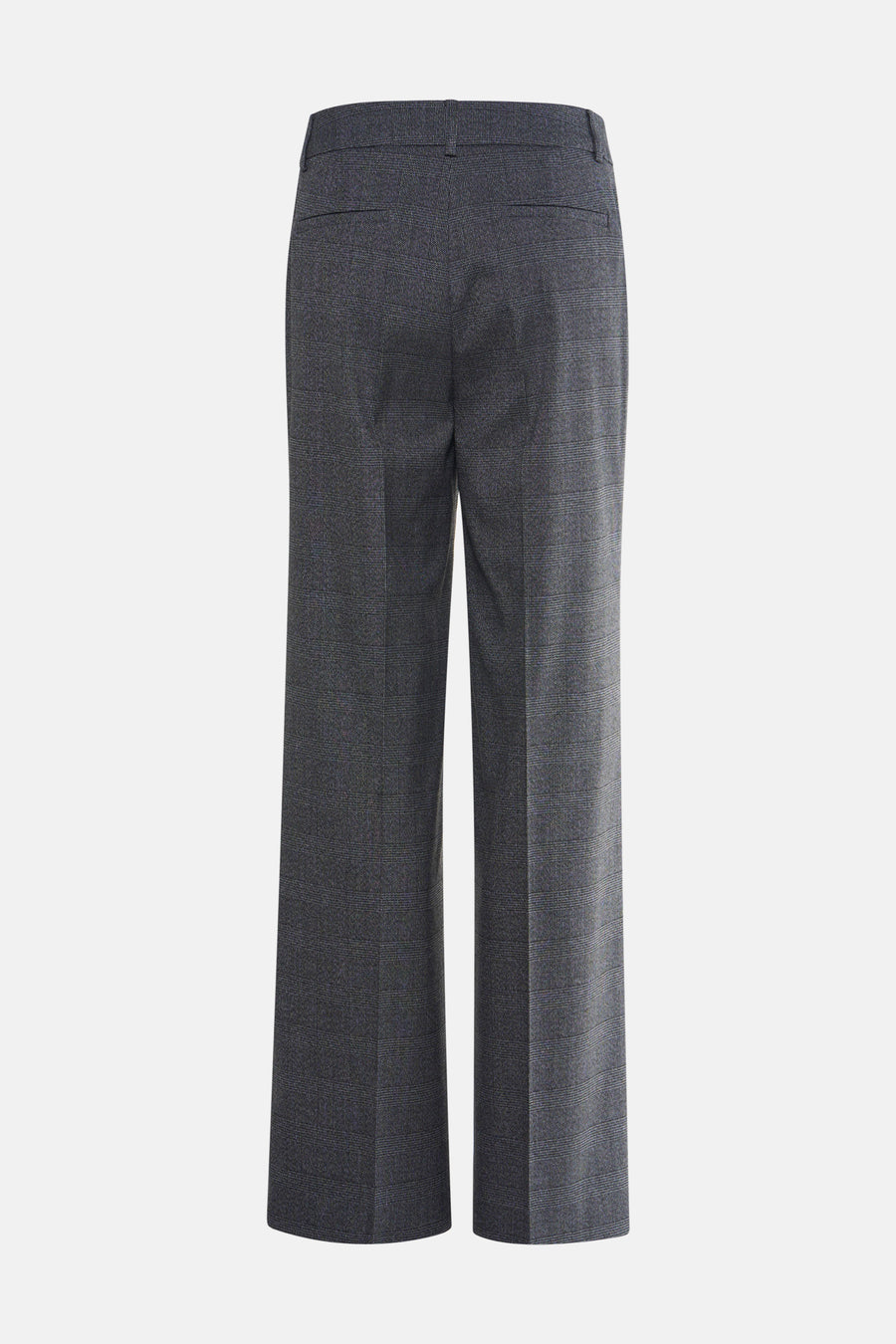 Pantalon de costume gris by MORE & MORE, à motif carreaux, vue de dos.
