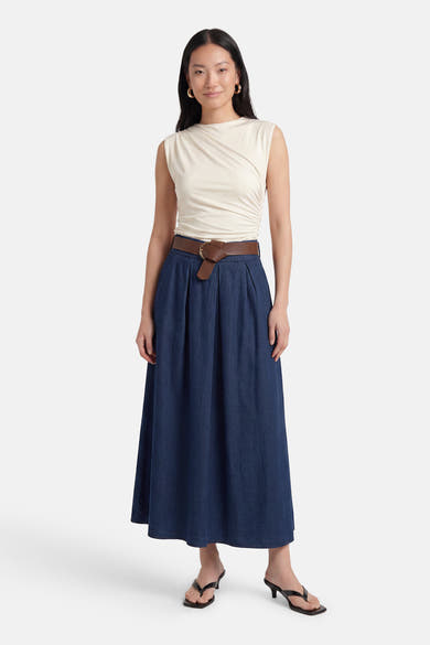 Jupe 3/4 - dark blue denim