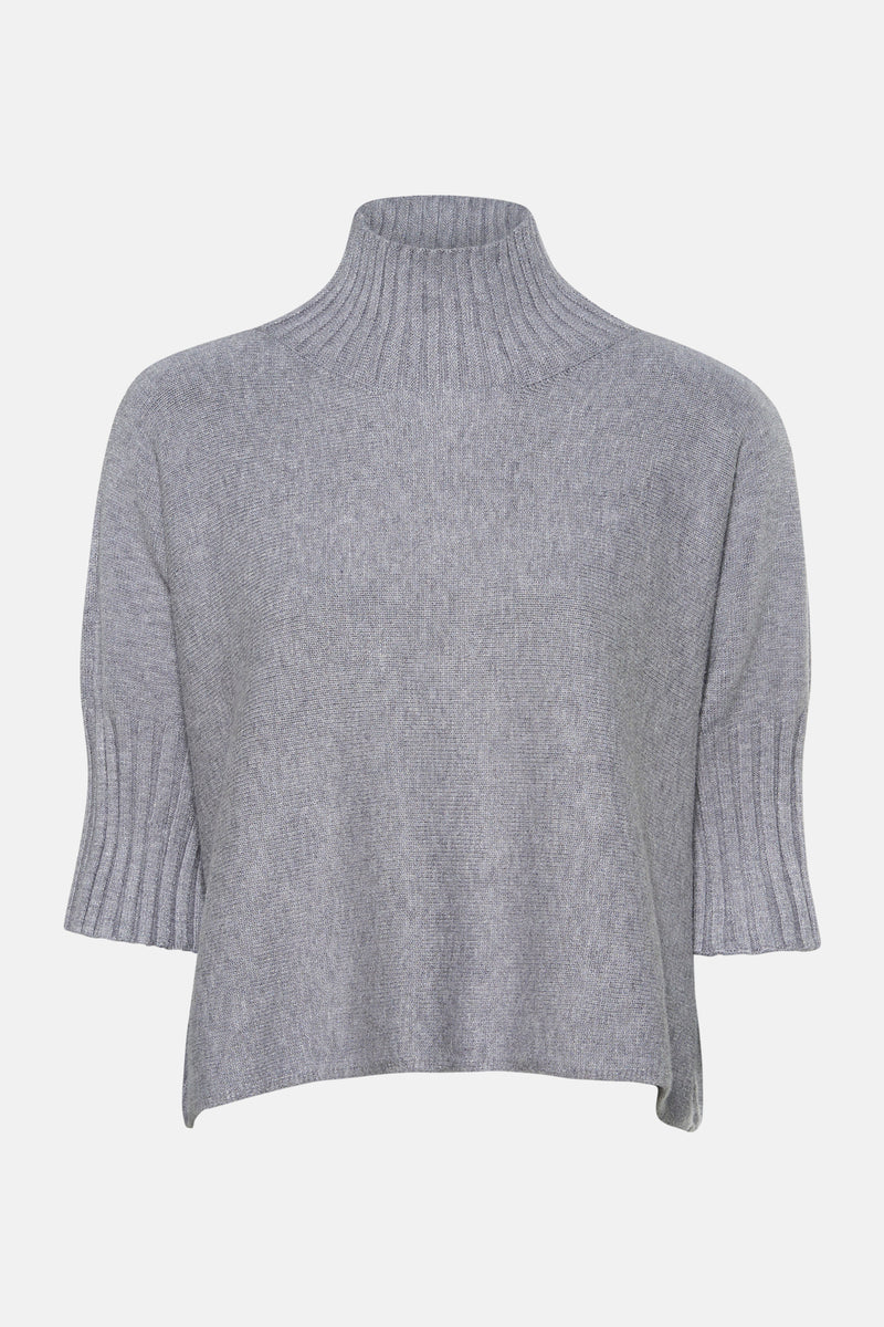 Trui met rolkraag grijs - Terra di Siena