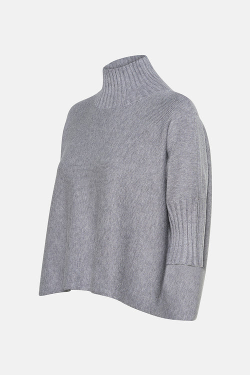 Trui met rolkraag grijs - Terra di Siena