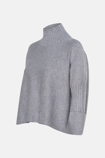 Trui met rolkraag grijs - Terra di Siena