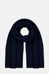 Écharpe bleu marine en tricot côtelé par Barts, avec une texture douce et un design enveloppant.
