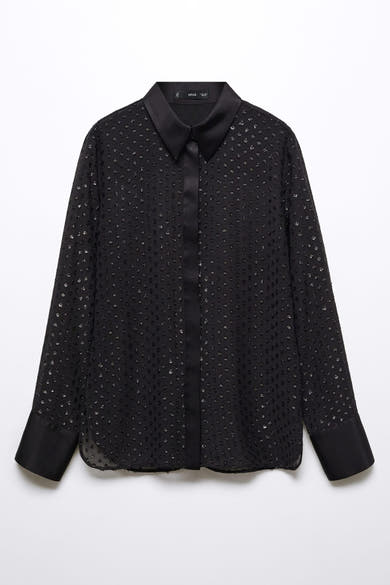 Chemise &agrave; manches longues - noir