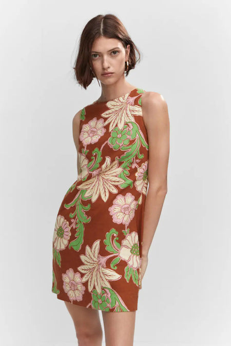 Robe midi - brun