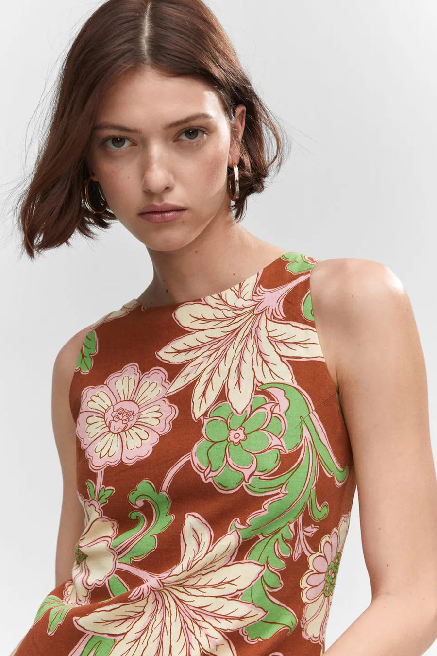 Robe midi - brun