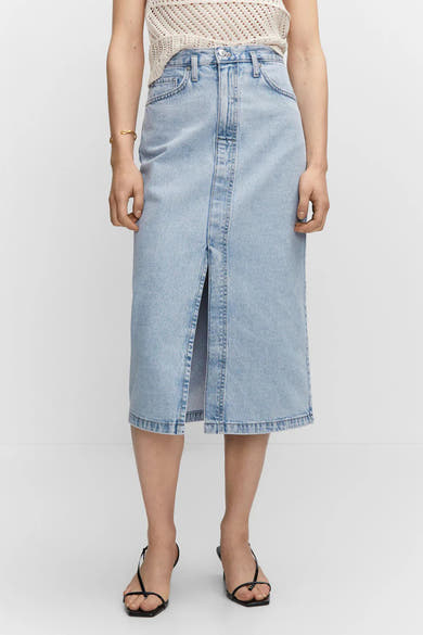 Jupe midi - bleu