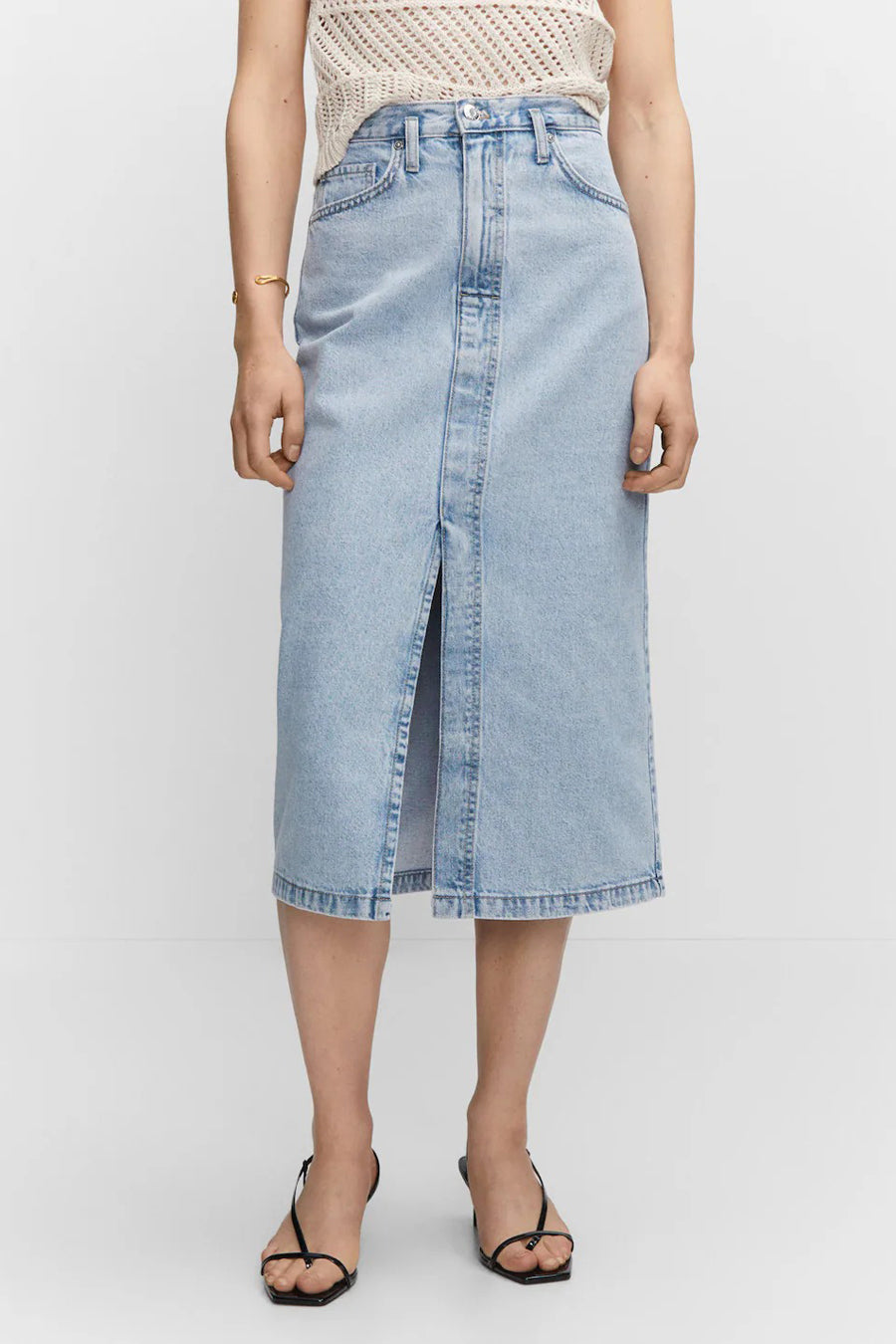 Jupe midi - bleu