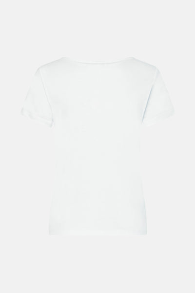 T-shirt blanc à manches courtes de MORE & MORE, uni, coupe classique sur fond neutre.
