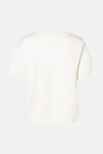 T-shirt blanc à manches courtes de MORE & MORE, uni, coupe décontractée.