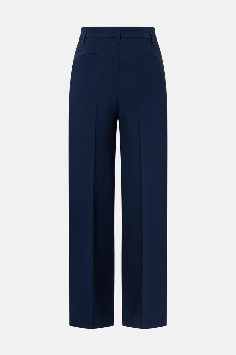 Pantalon de costume bleu marine de MORE & MORE, avec des poches arrière discrètes et une coupe large.